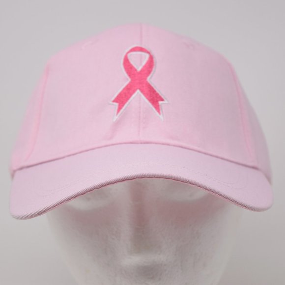 Breast Cancer Awareness Cap Pink Adjustable Strapback Embroidered Ribbon New Hat - Picture 3 of 9
